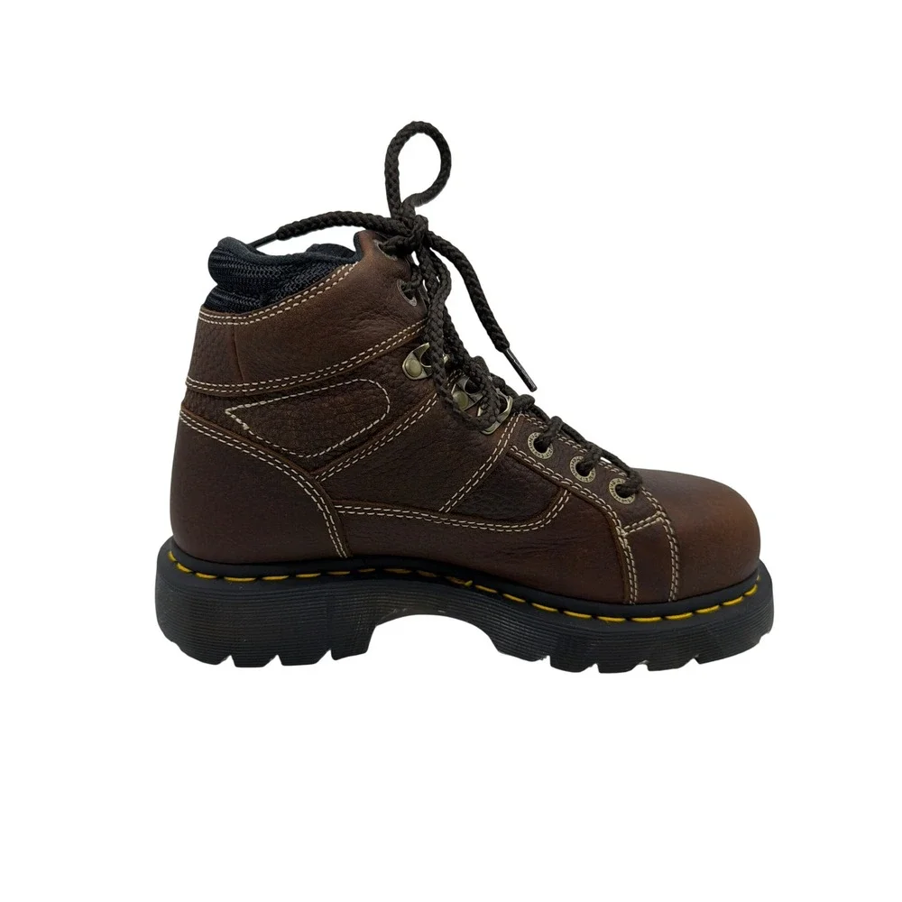 Dr. Martens Steel Toe Boots Mens 7 Womens 8 Brown New Industrial Safety Boots